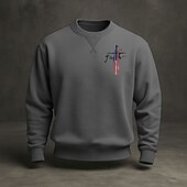 お買い得  メンズ 3D スウェットシャツ-アメリカ建国250周年 男性用 スウェットシャツ クルーネック ブルー ライトブルー ブラック ホワイト イエロー 冬 春 &amp; 秋 デザイナー S M L XL 2XL 3XL