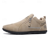 economico Scarpe Casual Slip-On-scarpe slip-on beige da uomo con tomaia morbida: comode scarpe da tutti i giorni per un abbigliamento casual e un comfort che dura tutto il giorno