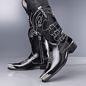 economico Stivali da cowboy e occidentali-stivali da cowboy da uomo in pelle marrone chiaro – stile western con dettagli eleganti, perfetti per matrimoni in campagna ed eventi informali