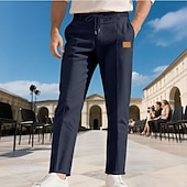 preiswerte Freizeithosen-Herren Hose Freizeithose Baggy-Hosen Kordelzug Tasche Elastischer Bund Einfach Komfort Weich Lässig Täglich Outdoor Urlaub Mode Schwarz Armeegrün