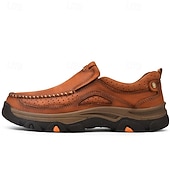 ieftine Pantofi casual slip-on-Teniși bărbătești maro din piele întoarsă și piele ecologică, cu design respirabil – încălțăminte sport și rezistentă, perfectă pentru activități în aer liber, alergare și ținute casual