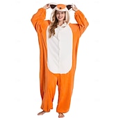 ieftine Costum de animal-Pijamale Kigurumi Costum de grup Costumul Onesie Animal vulpe rosie Cald Confortabil Capișon Lână  Adulți Bărbați Pentru femei Unisex Halloween Carnaval Petrecere Performanță homewear Îmbrăcați-vă