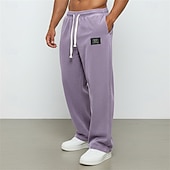 preiswerte Gerade Bein-Herren Jogginghose Hose Cordhose Freizeithose Kordelzug Elastischer Bund Gerader Schnitt Einfach Komfort Volle Länge Täglich Sport im Freien Ferien Urlaub Mode Blau Schwarz Mikroelastisch