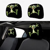 זול כיסויי בד-2 יחידות כיסויי משענות ראש לרכב עם הדפסה מצוירת של חיות חמודות, ללא מילוי, אביזרי פנים לרכב, כיסויי משענות ראש אוניברסליים לרכב, קישוטי פנים לרכב, מתאים לשימוש בכל מזג אוויר ללא מילוי