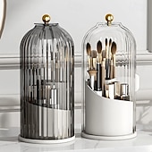 abordables Rangement et organisation-Porte-brosses à dents anti-poussière avec couvercle, boîte de rangement pour pinceaux de maquillage pour coiffeuse, porte-stylos en forme de cage à oiseaux et étagère de rangement, organisateur