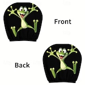 זול כיסויי בד-2 יחידות כיסויי משענות ראש לרכב עם הדפסה מצוירת של חיות חמודות, ללא מילוי, אביזרי פנים לרכב, כיסויי משענות ראש אוניברסליים לרכב, קישוטי פנים לרכב, מתאים לשימוש בכל מזג אוויר ללא מילוי