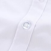 abordables T-shirts Décontractés pour Garçons-Chemises blanches unies à manches longues pour garçons, style décontracté, à boutons, idéales pour le printemps (4 ans et plus).