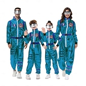  夫婦 ファンシーコスチューム ジャンプスーツ ワンジー 宇宙飛行士 コスプレ 子供用 成人 男女兼用(儿童不要选这个) ハロウィーン カーニバル パーティー 性能 学校行事のドレスアップ ドレスアップ