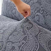 halpa Futon sohva kansi-2 eri kokoa hameen helmatyylinen jacquard-kangas käsinojaton vuodesohvan päällinen sohvan uudenvuoden koristepäälliset joustava suoja joustava penkin päällinen