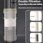 Χαμηλού Κόστους Σετ αξεσουάρ μπάνιου-5 τεμάχια χειροκίνητη κεφαλή ντους υψηλής πίεσης, τέσσερις λειτουργίες ψεκασμού, κεφαλή ντους με σταγόνες νερού ιόντων, επιτοίχια τοποθέτηση, με διακόπτη on/off, φιλτραρισμένο μασάζ ντους με λάστιχο