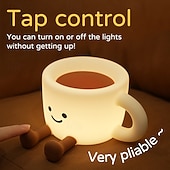 Χαμηλού Κόστους Νυχτερινά Φώτα Νηπιαγωγείου-Νυχτερινό φως για παιδιά, νυχτερινό φως usb για φλιτζάνι καφέ 7 χρωμάτων, νυχτερινό φωτιστικό σιλικόνης με δυνατότητα ρύθμισης έντασης 3 επιπέδων, φωτιστικό παιδικού δωματίου με χρονοδιακόπτη, επαναφορτιζόμενο νυχτερινό φωτιστικό για διακόσμηση, δώρο για