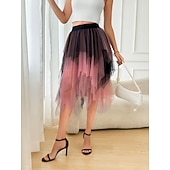 Χαμηλού Κόστους Κάτω-Φανταστική φορεσιά Φούστα από τούλι Ρετρό / Βίντατζ Δεκαετία '80 Πολυεπίπεδο High Low Φουσκωμένος Ενηλίκων Γυναικεία Απόκριες Πάρτι Επίδοση Χορός Μπαλέτο Ντύνομαι