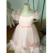 abordables Robes de Fille de Fleurs-Robe de demoiselle d'honneur, robe de première communion, robe de fête, robe de mariage, robe de princesse, robe de Noël, robe de carnaval, robe froncée unie, robe bustier, robe blanche, robe rose, robe à col rond, robe blanche, robe rose, robe à partir d