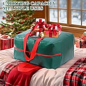 olcso Karácsonyi tárolás-2 db-os karácsonyfadísz-tárolózsák – nagy kapacitású ünnepi ajándékrendszerező, PE karácsonyfadísz-tárolótáska mozgatáshoz, tároláshoz és szállításhoz