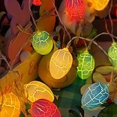 tanie Łańcuchy świetlne baterii-Wielkanocne lampki choinkowe zasilane bateryjnie, dekoracje LED, wiosenne lampki choinkowe do domu, do wewnątrz i na zewnątrz, do koszyka wielkanocnego, na imprezę, do sypialni, na sezon
