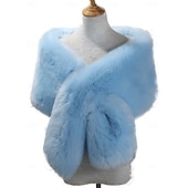 preiswerte Pelzschals-Kunstpelz-Umhänge Damenumhang Elegant Vintage Ärmellos Kunstpelz Hochzeit Schals Mit Unifarbe Für Party Herbst