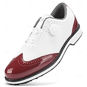 voordelige Heren Golf Schoenen-Heren golfschoenen – comfortabel wit en bordeauxrood design voor optimale prestaties en stijl op de golfbaan.