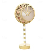 olcso Ramadan dekorációs fények-ramadan eid led dekoratív fényjelzés csillag hold vár beltéri hálószoba ünnepi hangulatú függőlámpa aa elemdoboz 30cm magasság