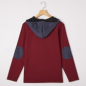 levne Ležérní tričko Henley-Pánské Vaflové tričko Waffle Henley košile Pánské košile s nášivkami na loktech Dlouhý rukáv Kapuce Podzim Jaro &amp; podzim Pevná barva Módní Moderní Šňůrky Kapsy Slátanina Ležérní Venkovní Večírek Modrá