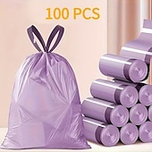 Недорогие Кухонная утварь и гаджеты-1 рулон / 50 штук сверхпрочных, плотных мусорных мешков на завязках, большие портативные кухонные мусорные мешки для домашнего использования.