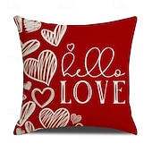 cheap Throw Pillows,Inserts &amp; Covers-Valentine's Day Heart Pillow Cover, Red Heart-Shaped Cushion, Cozy Throw Pillow for Sofa, Romantic Atmosphere Decor for Living Room and Bedroom