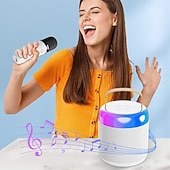 cheap Speakers-Karaoke Machine with Two Microphones An Ambient Light A 1200mAh Lithium Battery 1-10W Output Power and A Battery Life of Approximately 8-10 Hours A Portable Speaker Valentine's Day Gift