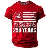  Per uomo Bandiera Americana 1776 Maglietta Manica Corta maglietta Stampa 3D Girocollo Camicia Quotidiano Militare Quotidiano Streetwear Blu Nero Rosso Estate Primavera Abbigliamento S M L XL XXL XXXL