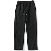 voordelige Rechtdoor Been-Voor heren Joggingbroeken Broek Joggingbroek met rechte pijpen Jacquard Trekkoord Zak Effen Comfort Zacht Casual Dagelijks Buiten Vakantie Modieus Zwart Oranje Micro-elastisch