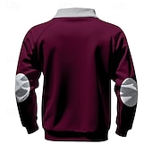 voordelige Basis Sweatshirts-Voor heren Sweatshirt Stoppen Sweatshirt met kwartrits Zwart Wijn Marineblauw Lichtgrijs Donkergrijs Halve rits Kleurenblok Zak Casual Dagelijks Sport &amp; Outdoor Polyester Streetwear Basic Casual