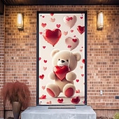 levne Garážové a dveřní bannery-Valentýn Plakáty Kryt dveří Venkovní bannery 小熊 láska Srdce Roztomilý Romantické 3D Večírek Koleje Střelecké pozadí Vchodové dveře Dekorace pro návrh na sňatek Bytové dekorace