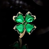  Szent Patrik-napi lóhere bross, zöld műkristályos lóhere kitűző, ruházati kiegészítő, ír ünnepi ékszer