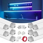 halpa LED-tarvikkeet-6 kpl 10 kpl 3,3 jalan / 1 m V-muotoinen LED-kanava hopeanvärinen alumiininen LED-nauha, diffuusorikanava maitomaisella valkoisella suojuksella, himmeä kulmavalaistus, helppo asennus, ei sisällä