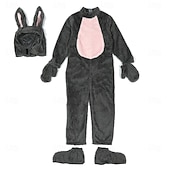 cheap Animal Costume-Carnival Costume 2026 Kigurumi Pajamas Fancy Costume Onesie Costume Rabbit Bunny Cute Hooded Fleece Kid's Boys' Girls' Carnival Easter Party Performance Homewear Dress Up