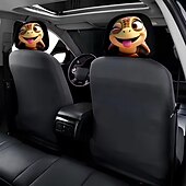 זול כיסויי בד-2 יחידות כיסויי משענות ראש לרכב עם הדפסה מצוירת של חיות חמודות, ללא מילוי, אביזרי פנים לרכב, כיסויי משענות ראש אוניברסליים לרכב, קישוטי פנים לרכב, מתאים לשימוש בכל מזג אוויר ללא מילוי