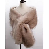 preiswerte Pelzschals-Kunstpelz-Umhänge Damenumhang Elegant Vintage Ärmellos Kunstpelz Hochzeit Schals Mit Unifarbe Für Party Herbst