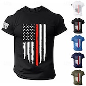  Hombre Bandera estadounidense de los Estados Unidos Camiseta Camisa manga corta camiseta Camiseta superior Manga Corta Camiseta Impresión 3D Cuello Barco Camisa Deportes Design Retro Antiguo Diario