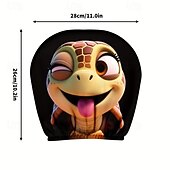 זול כיסויי בד-2 יחידות כיסויי משענות ראש לרכב עם הדפסה מצוירת של חיות חמודות, ללא מילוי, אביזרי פנים לרכב, כיסויי משענות ראש אוניברסליים לרכב, קישוטי פנים לרכב, מתאים לשימוש בכל מזג אוויר ללא מילוי