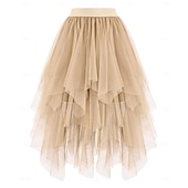 Χαμηλού Κόστους Κάτω-Φανταστική φορεσιά Φούστα από τούλι Ρετρό / Βίντατζ Δεκαετία '80 Πολυεπίπεδο High Low Φουσκωμένος Ενηλίκων Γυναικεία Απόκριες Πάρτι Επίδοση Χορός Μπαλέτο Ντύνομαι