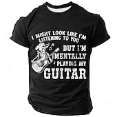  Homens Guitarra Gíria engraçada Camiseta Manga Curta Camiseta Impressão 3D Gola Redonda Camisa Moda Diário Diário Rua Azul Vermelho Verão Primavera Roupa S M L XL XXL XXXL