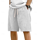 economico Pantaloncini casual-Per uomo Pantaloncini Estivi Shorts da Spiaggia Pantaloncini casual Pantaloncini di velluto a coste Coulisse Elastico in vita Tinta unica Comodità Lunghezza al ginocchio Quotidiano All'aperto