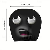 cheap Slipcovers-2pcs Cartoon Big-Eyed Face Printed Car Headrest Covers, Interior Decoration, Universal Fit, Washable, Easy to Install, Suitable for Long Trips Or Road Trips, Perfect Quirky Car Decoration