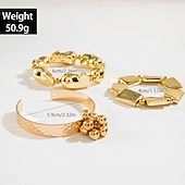 olcso Tánckiegészítők-Samba Kiegészítők Boho Arany Színű Rétegezhető Karkötők - Műgyöngyök Széles Karperecek és Geometrikus Charm Bangle Nőknek Előadás Jelmez