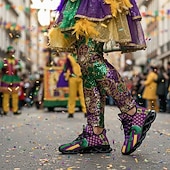 billige Damesko-Kvinne Karneval Komfortable Sneakers – Lettvekts Polstret Såle Mardi Gras Fargevalg Dramatisk Ytelsesstil Dansere Festivalgjengere Parader og All-Dags Gåing