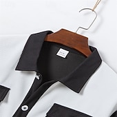 cheap Men's Work Shirts-Men's Shirt Waffle Shirt Texture Casual Shirt Button Up Shirt Black Burgundy Military Green Gray Short Sleeve Plain Shirt Collar Casual Daily Front Pocket Clothing Apparel Elegant Fashion Casual