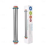 voordelige Keukengerei &amp; Gadgets-Deegroller met verstelbare dikte en mat, roestvrijstalen deegroller met maatverdeling, verstelbare dikte voor het bakken, inclusief mat en deegset voor gemakkelijk uitrollen.