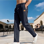 preiswerte Freizeithosen-Herren Hose Freizeithose Baggy-Hosen Kordelzug Tasche Elastischer Bund Einfach Komfort Weich Lässig Täglich Outdoor Urlaub Mode Schwarz Armeegrün