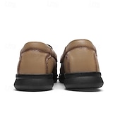 baratos Mocassins casuais-Mocassins masculinos leves e fáceis de calçar, em couro sintético respirável – calçado prático para uso casual, no escritório e no dia a dia.