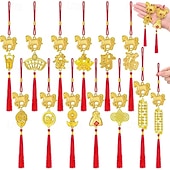 cheap Event &amp; Party Supplies-12/24 pieces 2026 Year of the Horse Hanging Ornaments Spring Festival Decorations Auspicious Pendants Tassel Accessories Wealth-Attracting Decor Home Kitchen Potted Plants Car Ornaments Horse