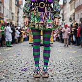 economico Scarpe da donna-Scarpe slip-on a punta larga da donna per il Mardi Gras – Suola interna morbida e imbottita stampa artistica di maschera veneziana scarpe festive artistiche per parate costumi uscite casuali e