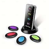 tanie Czujniki i alarmy-lokalizator kluczy z 4 odbiornikami, lokalizator przedmiotów RF o zasięgu 100 stóp &amp;głośny sygnał dźwiękowy, bezprzewodowy portfel, zwierzę i zdalny lokalizator ze stacją bazową, świetny prezent dla